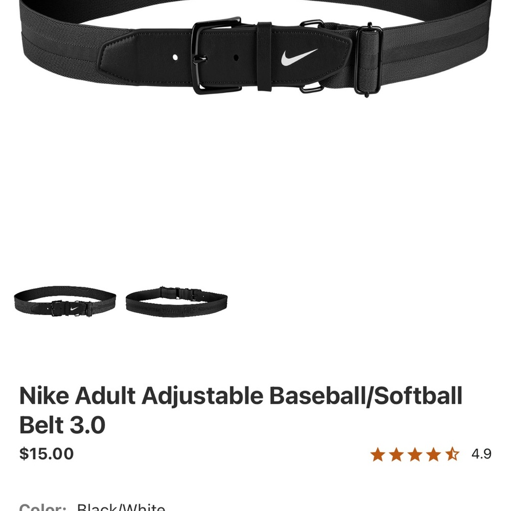Nike Black Adjustable Athletic Belt Sleek Design